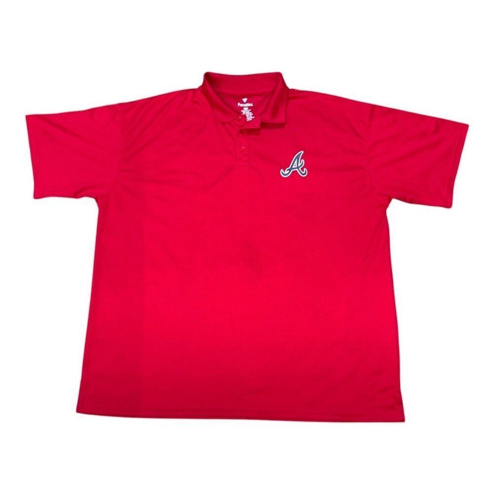 Atlanta Braves Red Polo Shirt 4XLT Fanatics Moisture-Wicking Short Sleeve READ - Picture 1 of 6